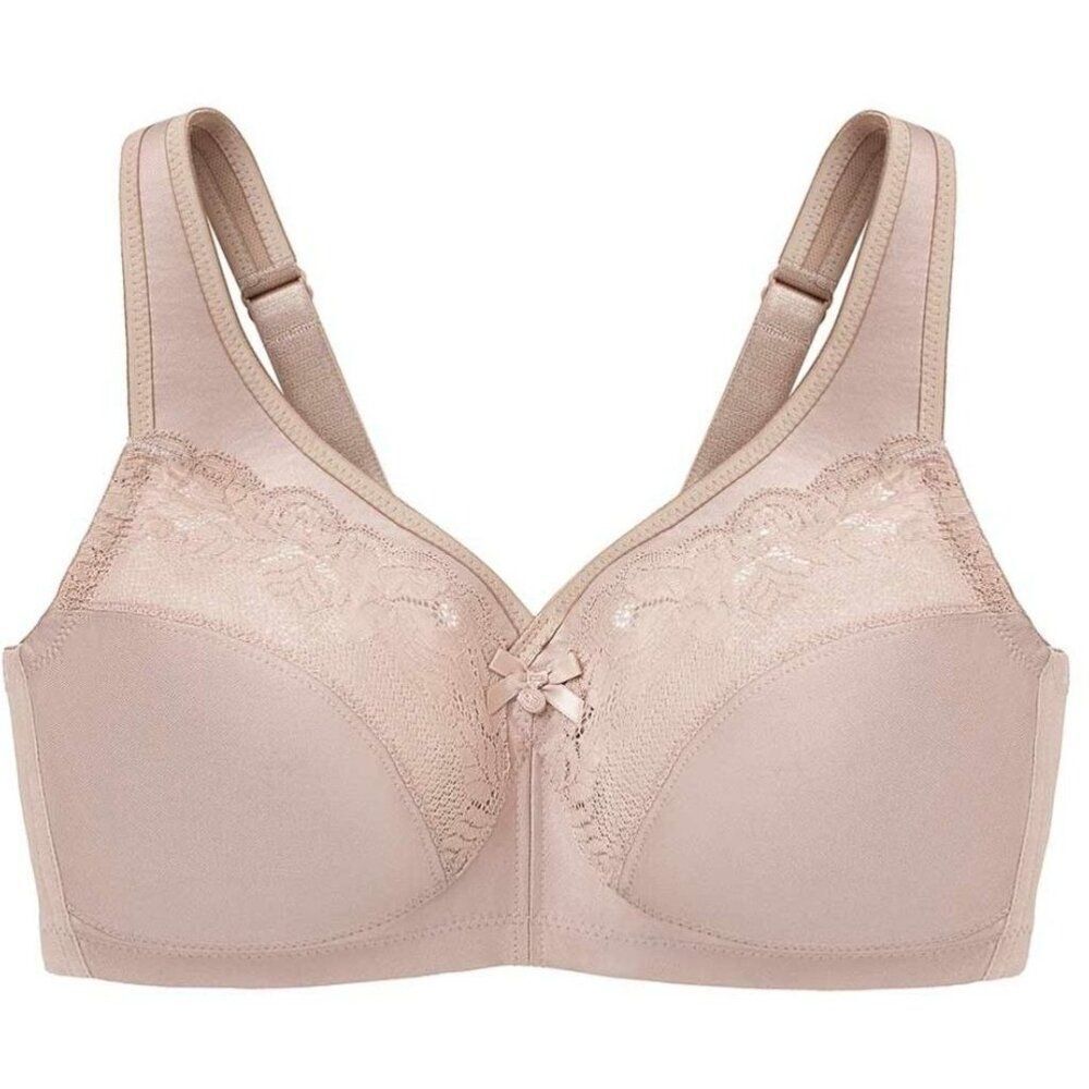 Glamorise 40F Beige Magic Lift Full Figure Minimizer Bra Cotton 1003 40DDD